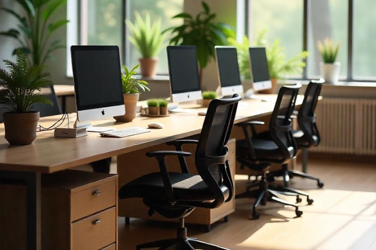 Escritorio modular de madera a medida